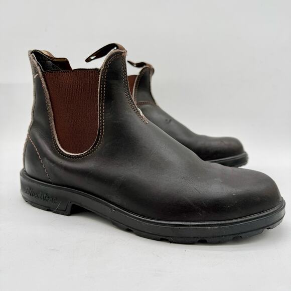 Blundstone Classic Brown 500 Leather Pull-On Chelsea Boots Men's Size 9.5 - Picture 2 of 11